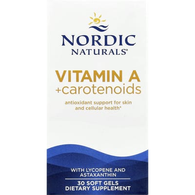 Nordic Naturals, Vitamine A + Caroténoïdes, 30 Gélules Molles