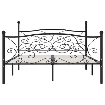 vidaXL - Bedframe - met - lattenbodem - metaal - zwart - 180x200 - cm