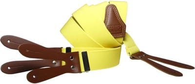 Pierre Mouton - Bretel - Volwassenen - Sterk - met Leertjes - Geel - 120cm - Heren - 35mm - M - L