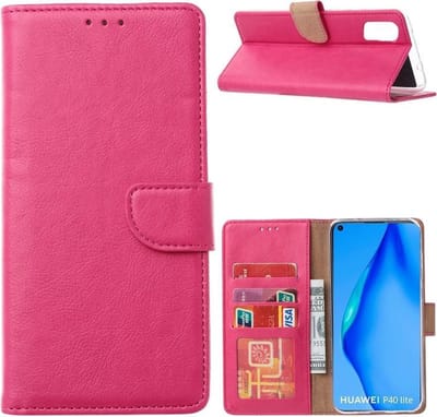 Bookcase Geschikt voor: Huawei P40 Lite 5G - Roze - portemonnee hoesje