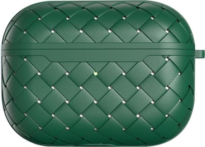 AirPods hoesjes van By Qubix - AirPods Pro / AirPods Pro 2 Weefpatroon - hardcase - Groen Airpods Pro Case Hoesje voor Airpods pro Hoes
