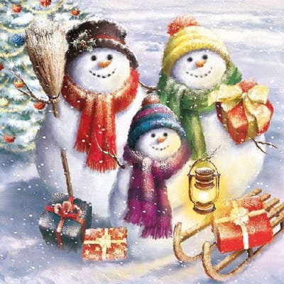 Peinture diamant 5D à faire soi-même, bonhomme de neige de noël, perceuse ronde complète, broderie, point de croix 30x30CM gray