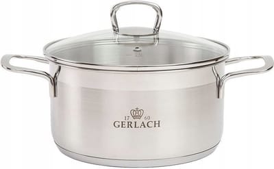 Gerlach Brava Inductiepan 18cm 2L RVS met Glazen Deksel