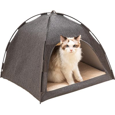 Katten Tent Bed Grote Ruimte Ademend Comfortabel Wasbaar Huisdier Tent Huis voor Huisdier Kat Hond Alle Seizoenen S Maat grijs