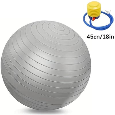 Ballon d'exercice - Ballon de yoga en plusieurs tailles pour l'entraînement, la grossesse, la stabilité, anti-éclatement, ballon d'équilibre suisse avec pompe rapide white