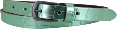 Hippe Dames Riem Leer | Kleur: groen | 2cm breed | Riemmaat: 85cm (totale lengte: 100cm) | 100% echt leer | Nikkelvrije gesp