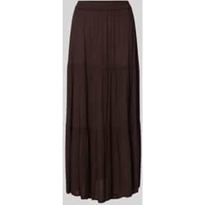 Only bruine dames rok   Regular fit   Structuur patroon   Elastische boord   Duurzaam   Regular waist Bruin M