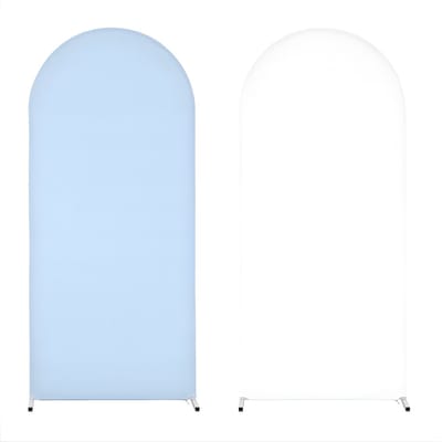 Bruiloft Boog Cover 80x180 cm - Spandex Achtergrond Hoes - Wit/Blauw