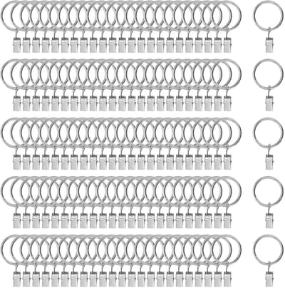 Dailygoods- Gordijnringen 32 mm - Metalen Gordijnringen met Clips - Gordijnklemmen - Sterk Materiaal - Geschikt voor Diverse Gordijnen - Eenvoudig te Installeren