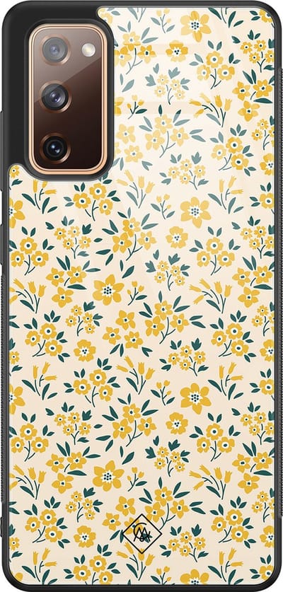 Casimoda® hoesje - Geschikt voor Samsung Galaxy S20 FE - Yellow Garden - Luxe Hard Case Zwart - Backcover telefoonhoesje - Geel