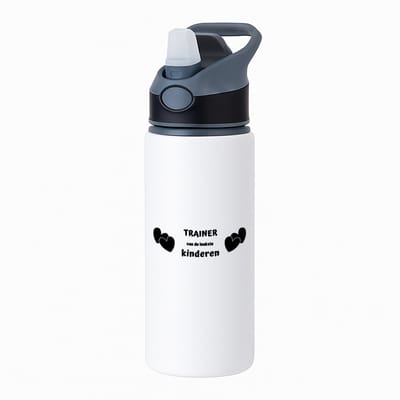 Hacebo® - trainer van de leukste kinderen waterfles met rietje zwart - Trainer - de leukste trainer - verjaardag - cadeautje voor trainer - kado - geschenk - water fles - 650ML