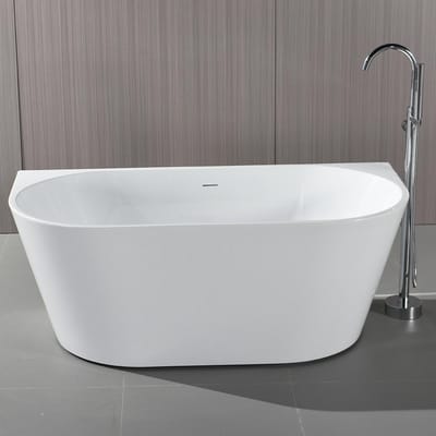 SaniGate Halfvrijstaand Bad 170x78x58 cm – Acryl – Glanzend Wit – Inclusief Afvoerset & Click Waste – Modern Ligbad Badkamer