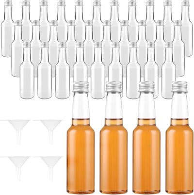 Mini likeurflessen 100 ml - 50 stuks met schroefdoppen en 5 trechters - Perfect voor bruiloften, feesten en evenementen