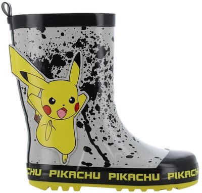 Pokémon - Regenlaarzen kinderen van 2 tot 8 jaar - Pikachu Rubberen kinderlaarzen - Regenlaarsjes voor jongens - Maat 27 - Grijs