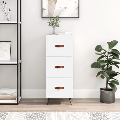 vidaXL - Dressoir - 34,5x34x90 - cm - bewerkt - hout - wit