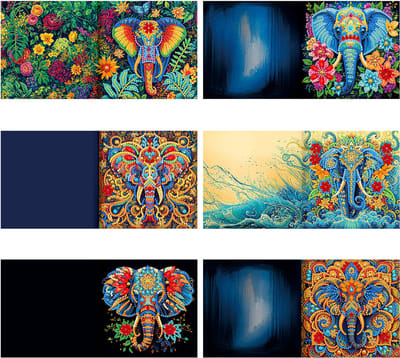 Kaarten - 74 - Olifanten - Diamond painting - compleet pakket - Diamond painting by Wietske
