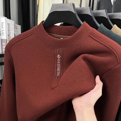 Arrivée Hiver Pull Tricoté Homme Col Rond Impression Lettres Haute Qualité Épais Chaud Doux Mode Commute Vêtements pour Homme XL rouge
