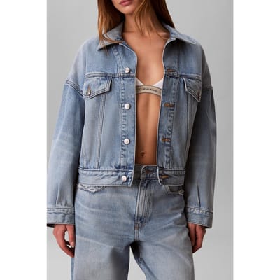 Calvin Klein Relaxed Trucker Vintage Jacket Vintage Moss Taglia: M | Giacche di jeans Outlet | Donna