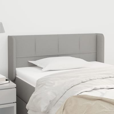 vidaXL - Hoofdbord - met - randen - 83x16x78/88 - cm - stof - lichtgrijs