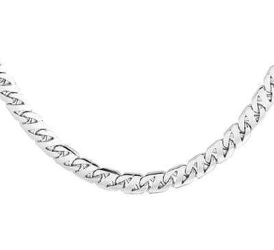 YO&NO - Ketting - Zilver -  Gourmet -  6,6 mm -  60 cm - Heren - Gerhodineerd - Zilver 925
