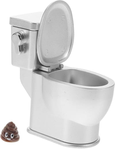 Miniatuur Toilet Model - Poppenhuis Accessoire - Poppenhuis Decoratie - Realistisch Geluid - 6 x 6 x 3 cm - Wit