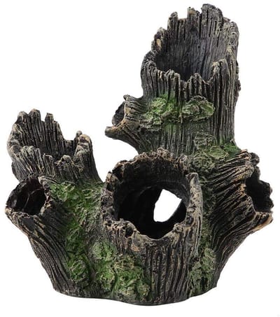 Dailygoods- Driftwood Decoratie - Kunstmatige Hars Boomstam - Aquarium Ornament - Vis Plant Habitat - 17x12x19 cm - Eerste Klas Product - Aquariumdecoratie