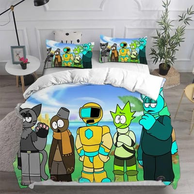 Sprunki Beddengoedsets Bedsprei Dekbedovertrek Dekbedovertrek Kussensloop 2-3 Stuks Sets Kinderen Volwassenen Slaapkamerdecoratie EU Twin(135x200cm)