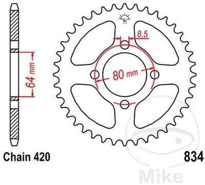 Jt Sprockets 420 Jtr834.35 Steel Achtertandwiel Zilver 35t