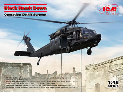 ICM Modelbouwpakket Militaire voertuigen - 48363 Sikorsky S-70 - Black Hawk Down - Operation Gothic Serpent - Helikopter Plastic - 1:48 - Modelbouw