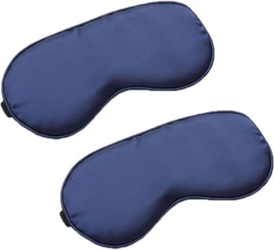 Lichtblokkerend nachtmasker - 100% huidvriendelijk zijde - geurneutraal - verstelbare riem - 2 stuks - blauw - mannen vrouwen kinderen