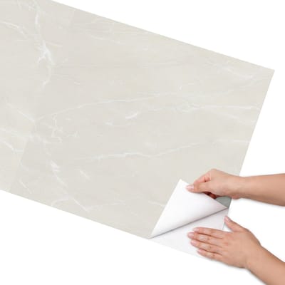 Coloray Meubel Wrap Folie - Romig Meubelfolie - 65x130 cm - Meubelfolie Zelfklevend Marmeren elegantie - Wrapfolie Keuken - Klassiek Meubelfolie - Decoratiefolie - Tafeldecoratie - Texturen