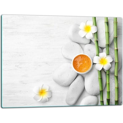 TMK ArtDeko - Snijplank Glas - 52x40 cm - Kleurrijk Bloemenmotief