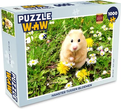 Puzzel Hamster tussen bloemen - Legpuzzel - Puzzel 1000 stukjes volwassenen