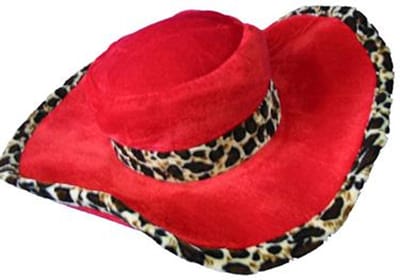 Chique verkleed hoed pooier/pimp - rood - luipaard details - voor volwassenen