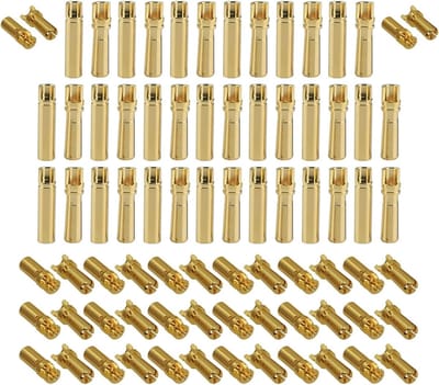 80 Stuks 4mm 3.5mm Goud Geplateerde Banana Plugs voor RC Motoren en Elektronica, 40 Pairs Male en Female Connectoren