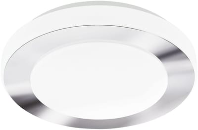 Licht-Erlebnisse - Led Carpi - LED - Plafonnière - IP44 - 3000K - 1100lm - van - Staal kunststof - in - wit chroom - Wandlamp Badkamer