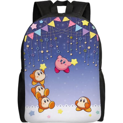 K-Kirbys Laptop Rugzak Vrouwen Mannen Mode Boekentas voor School College Studenten Cartoon Tas One Size