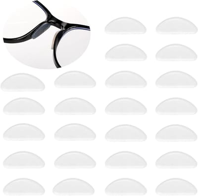 12 stuks siliconen zelfklevende bril neuspads - Zacht, comfortabel, antislip - Neuskussens voor zonnebril, leesbril - Transparant