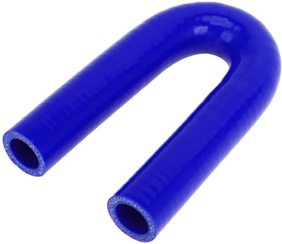 Dailygoods- Koelslang Silicone 180 Graden - Binnendiameter 22mm - Lengte 150mm - Blauw - Meerlagig Geweven - Temperatuurbestendig tot 300℃ - Siliconenslang