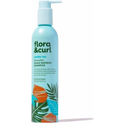 Vochtinbrengende Shampoo Flora & Curl Soothe Me Munt Kokosnoot Verfrissend (300 ml)