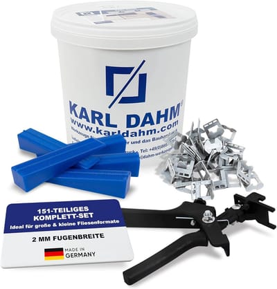 Tegelnivelleringssysteem voor 2 mm voegen - 50 wiggen + 100 treklussen + tang voor tegels 0-12 mm