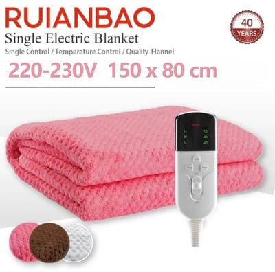 Aafinity Elektrische Deken - Elektrische Deken 1 persoons - Elektrisch deken - 150 cm x 80 cm - Roze - 2-laags - Flanel - Zacht