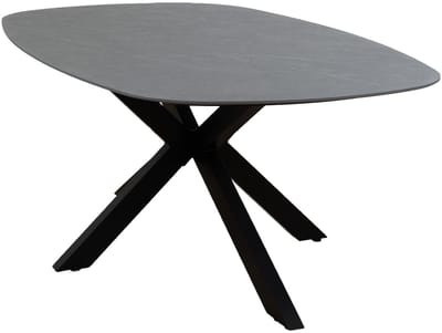 Dining tuintafel Barletta 180x115cm | Desert Pearl/Black | Aluminium & Kunststof