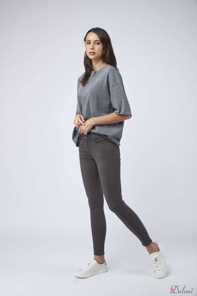 Broek Toxik3 met normale taille push-up antraciet