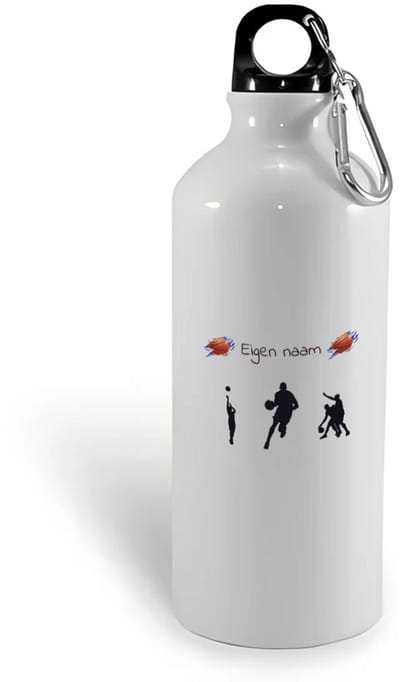 Hacebo® - Basketbal met eigen naam - waterfles - Basketbal - Jongens en meisjes - Cadeau - Verjaardag - Geschenk - Gepersonaliseerd - Jongens en meisjes - water fles - 400ML