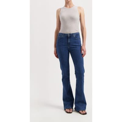 Mud Jeans Isy High Flared Stone Indigo Maat: W27L32 | Flared Jeans Outlet | Dames | Blauw