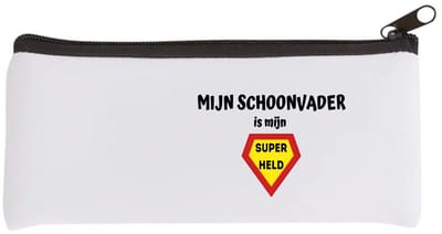 Akyol - mijn schoonvader is mijn superheld Etui - Papa - super schoonvader - vader cadeautjes - vaderdag - verjaardag - geschenk - kado - 20 bij 9 cm