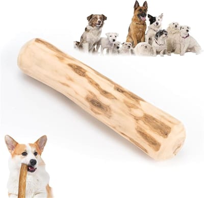 Houten Hondenkauwstok - Puppy Kauwsticks - Tanden Schoonmaken - Gemaakt van Koffieboomhout - Maat M - Natuurlijk
