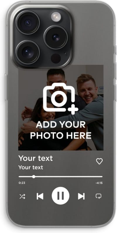 Gepersonaliseerd - Case Company® - Hoesje geschikt voor iPhone 15 Pro hoesje - Music Player - Soft Cover Telefoonhoesje - Bescherming aan alle Kanten en Schermrand
