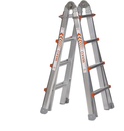 Waku Ladders Telescoopladder vouwladder - 4x4 treden - Werkhoogte 4.20m